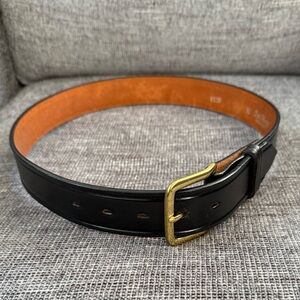 Don Hume Black Genuine Leather Belt 32